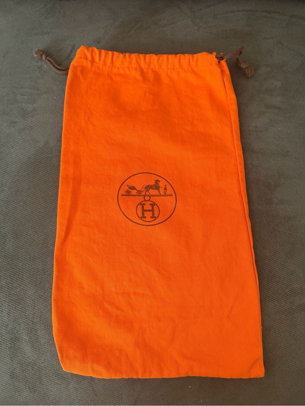 Hermès Orange Drawstring Dust Bag